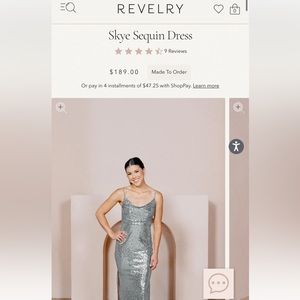 Revelry Skye Sequin Dress Silver